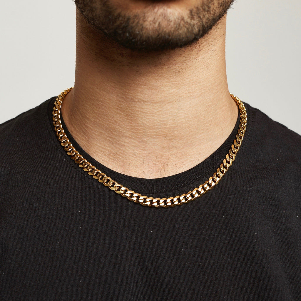 Cuban Chain Sterling Silver - Gold chain Midnight City Jewellery 8mm 