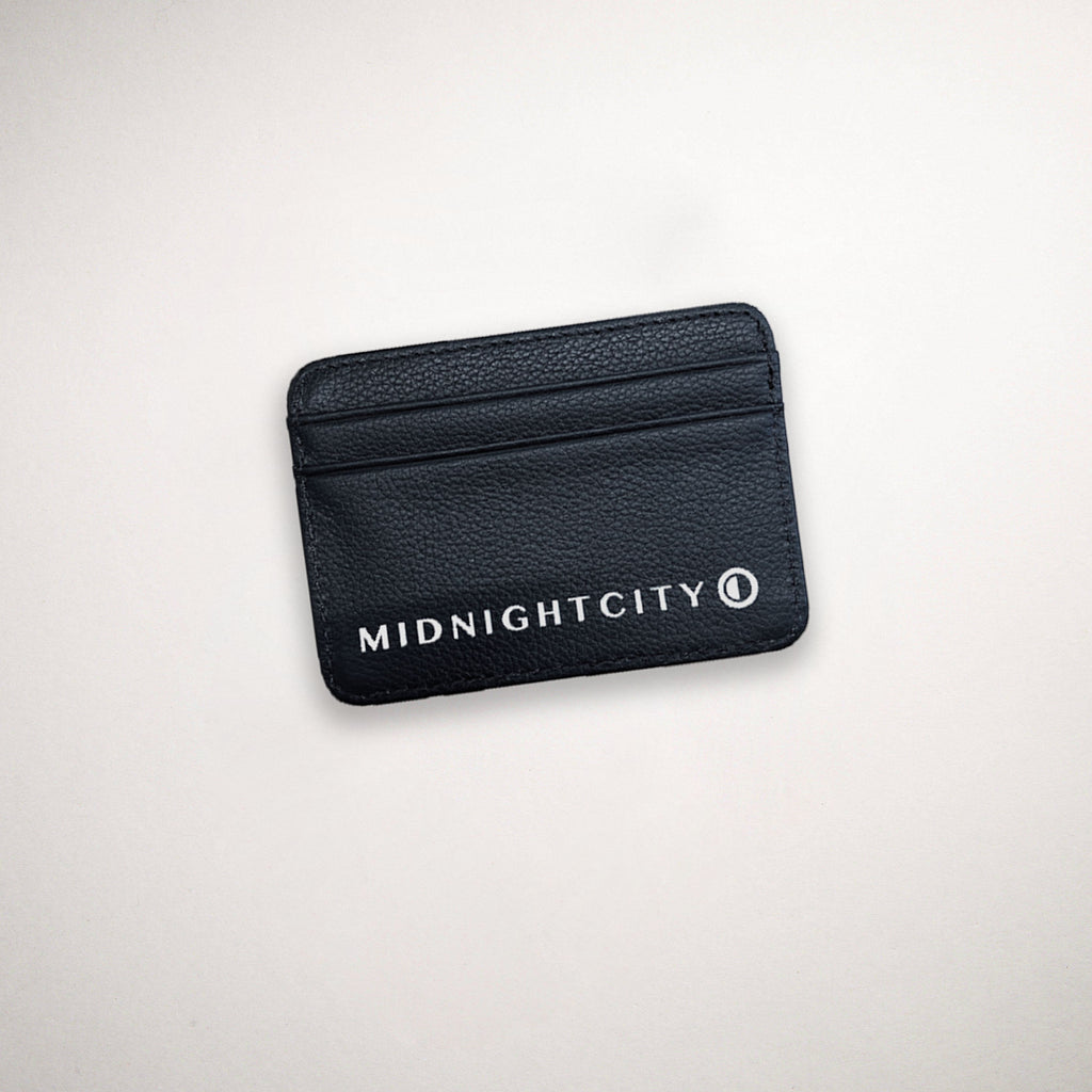 Black Leather Card Holder Midnight City 
