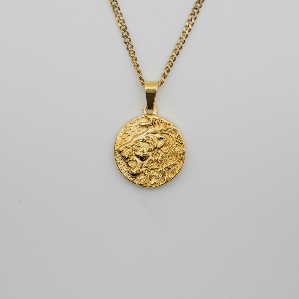 Lion Pendant Necklace - Gold necklace Midnight City Jewellery 