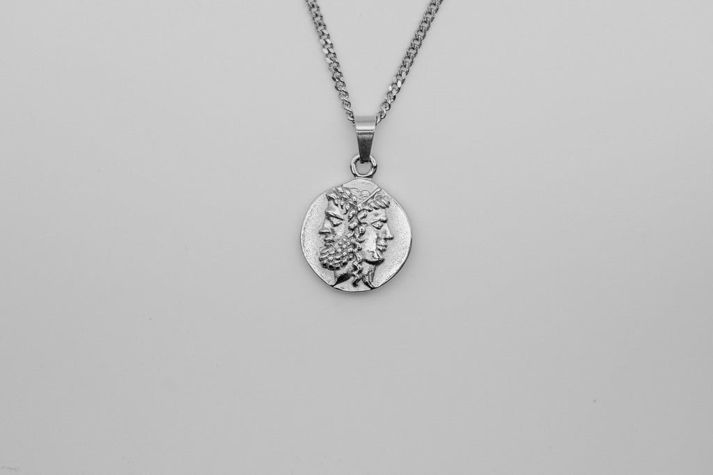 Face Off Pendant Necklace - Silver necklace Midnight City Jewellery 