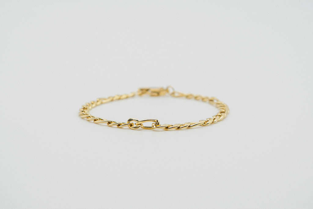 Figaro Bracelet - Gold bracelet Midnight City Jewellery 