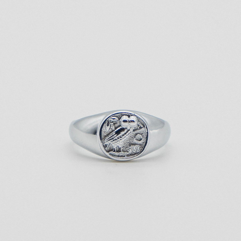 Owl Signet Ring - Silver ring Midnight City Jewellery 