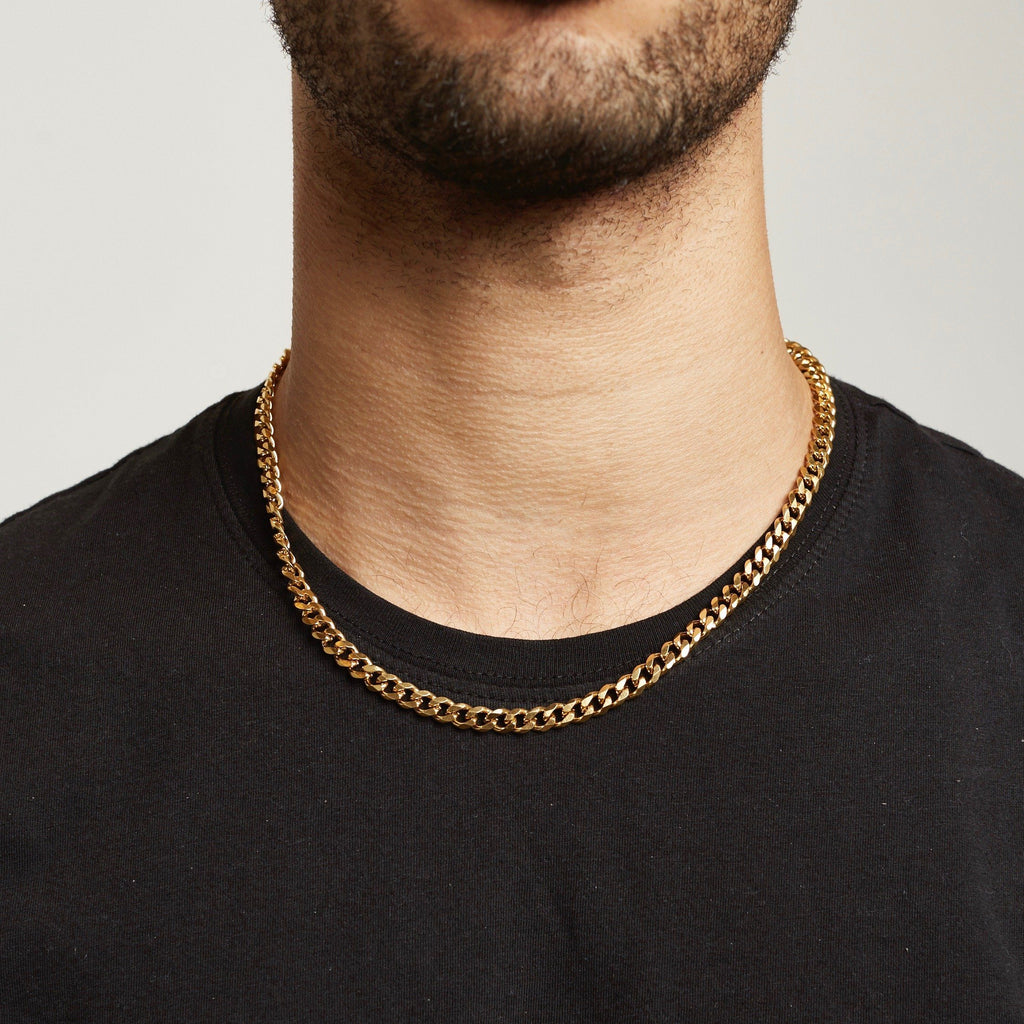 Cuban Chain Sterling Silver - Gold chain Midnight City Jewellery 6mm 
