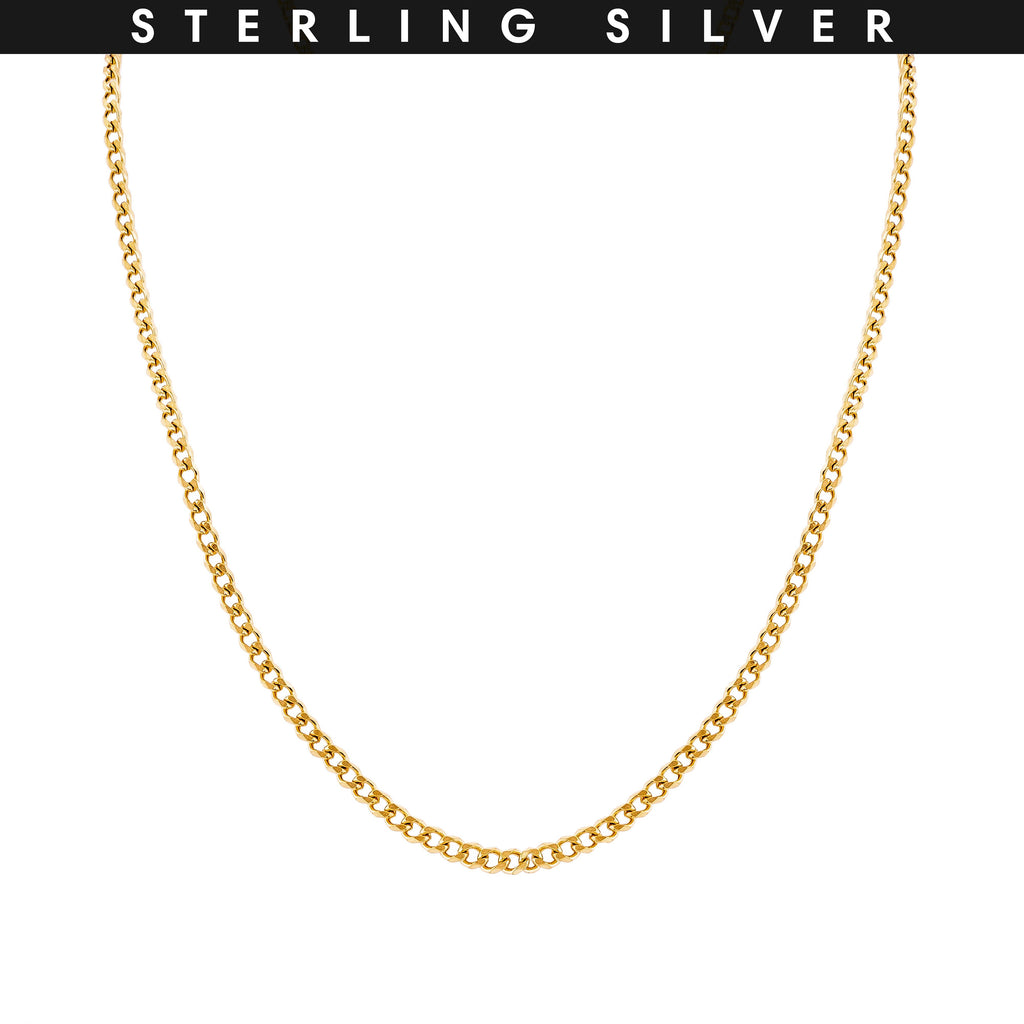 Cuban Chain Sterling Silver - Gold chain Midnight City Jewellery 