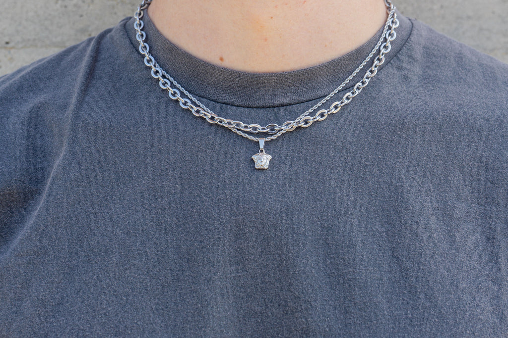 Mini Medusa Pendant Necklace - Silver necklace Midnight City Jewellery 