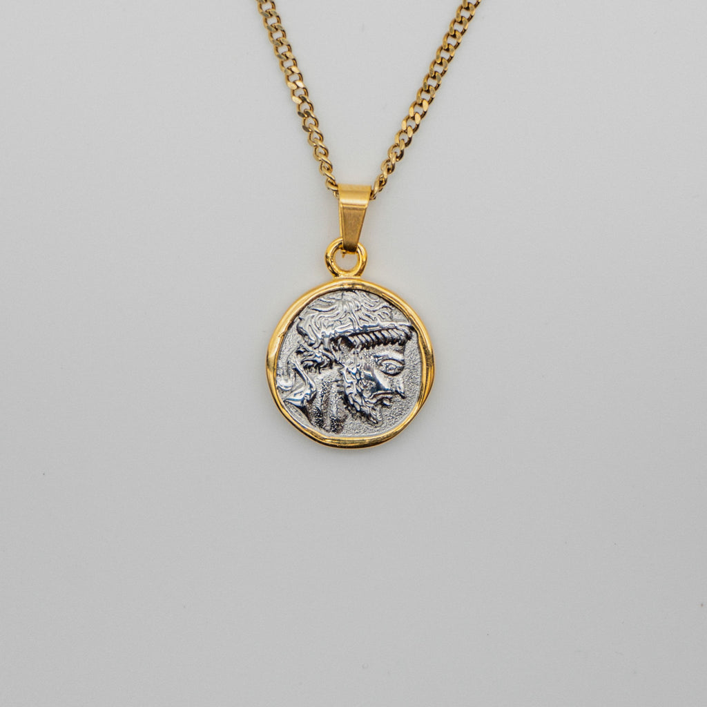 Zeus Two Tone Pendant Necklace - Gold necklace Midnight City Jewellery 
