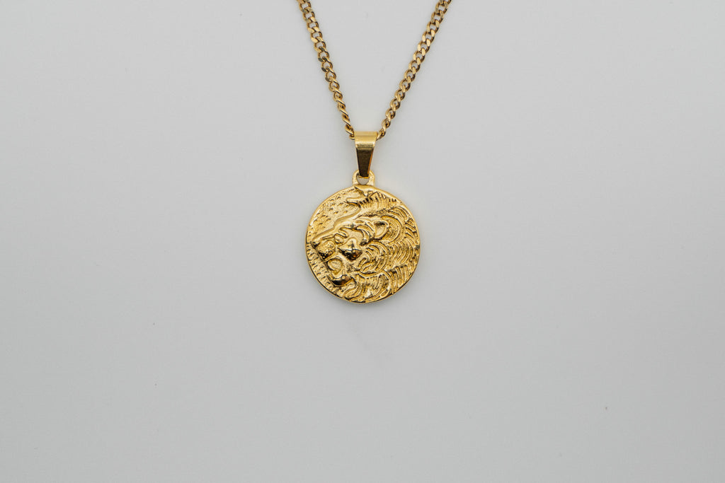 Lion Pendant Necklace - Gold necklace Midnight City Jewellery 