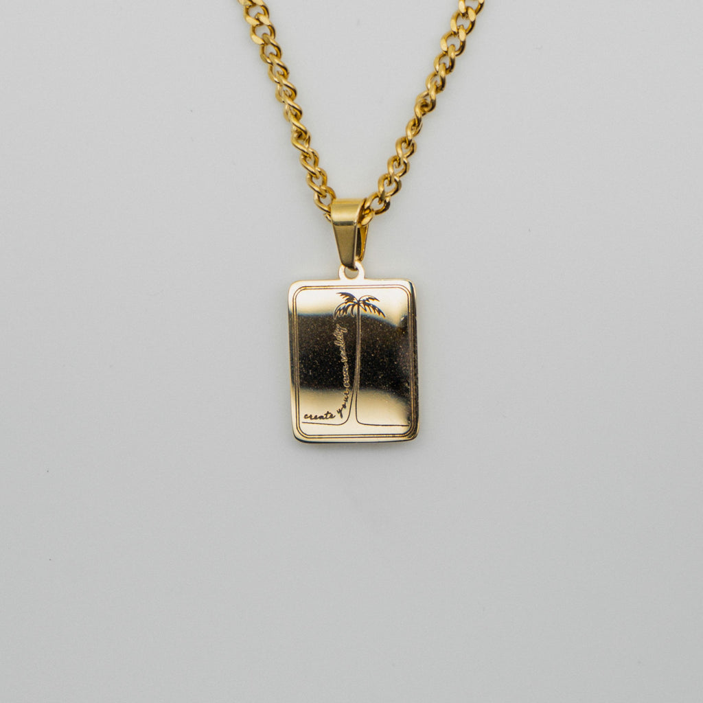 Palms Script Necklace - Gold necklace Midnight City Jewellery 