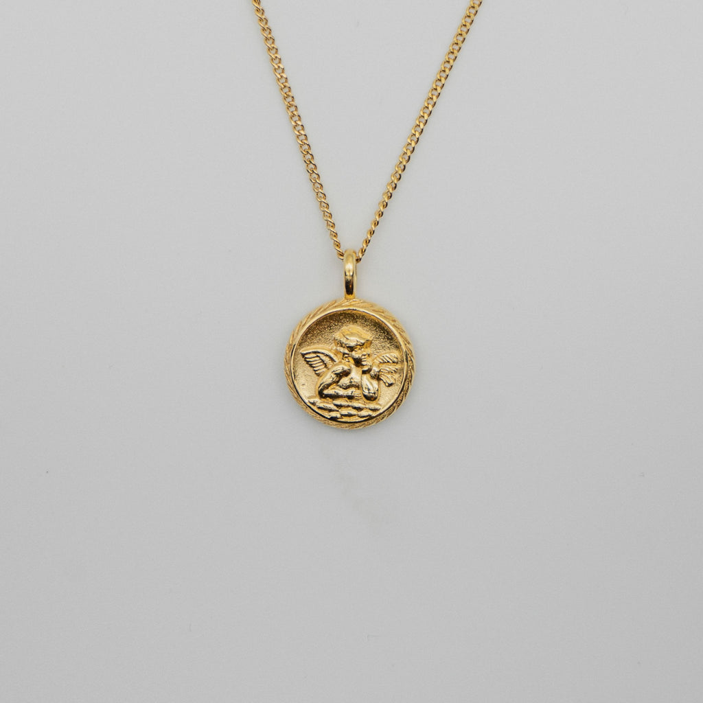 Cherub Pendant Necklace - Gold necklace Midnight City Jewellery 