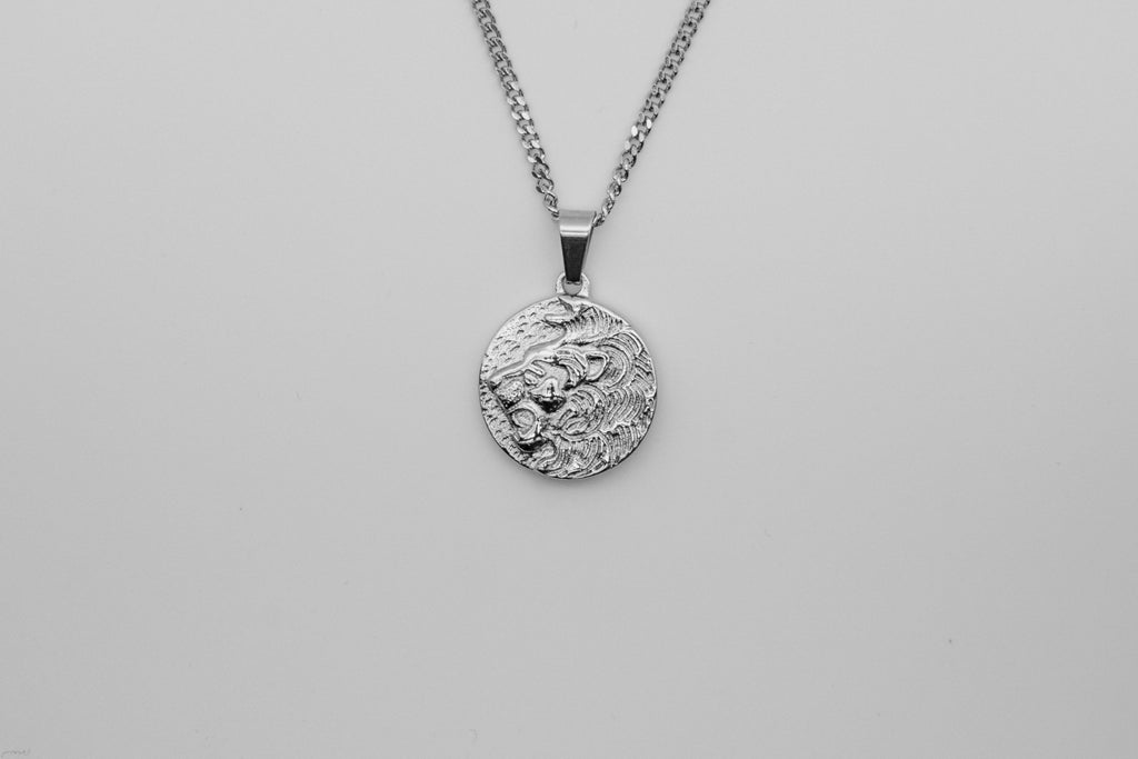 Lion Pendant Necklace - Silver necklace Midnight City Jewellery 