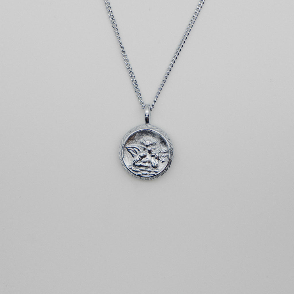 Cherub Pendant Necklace - Silver necklace Midnight City Jewellery 