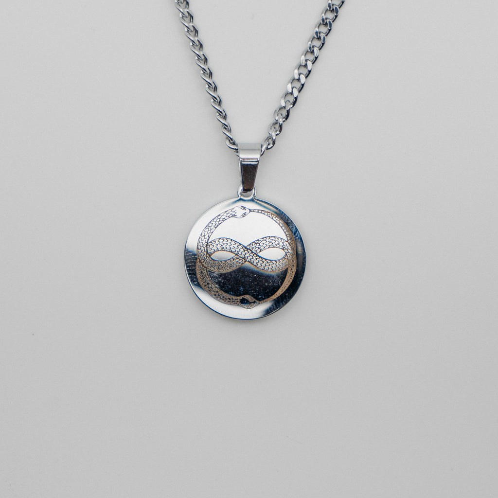 Snake Necklace - Silver (50cm 3mm Curb Chain) necklace Midnight City Jewellery 