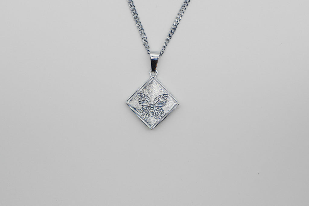 Butterfly Pendant Necklace - Silver necklace Midnight City Jewellery 