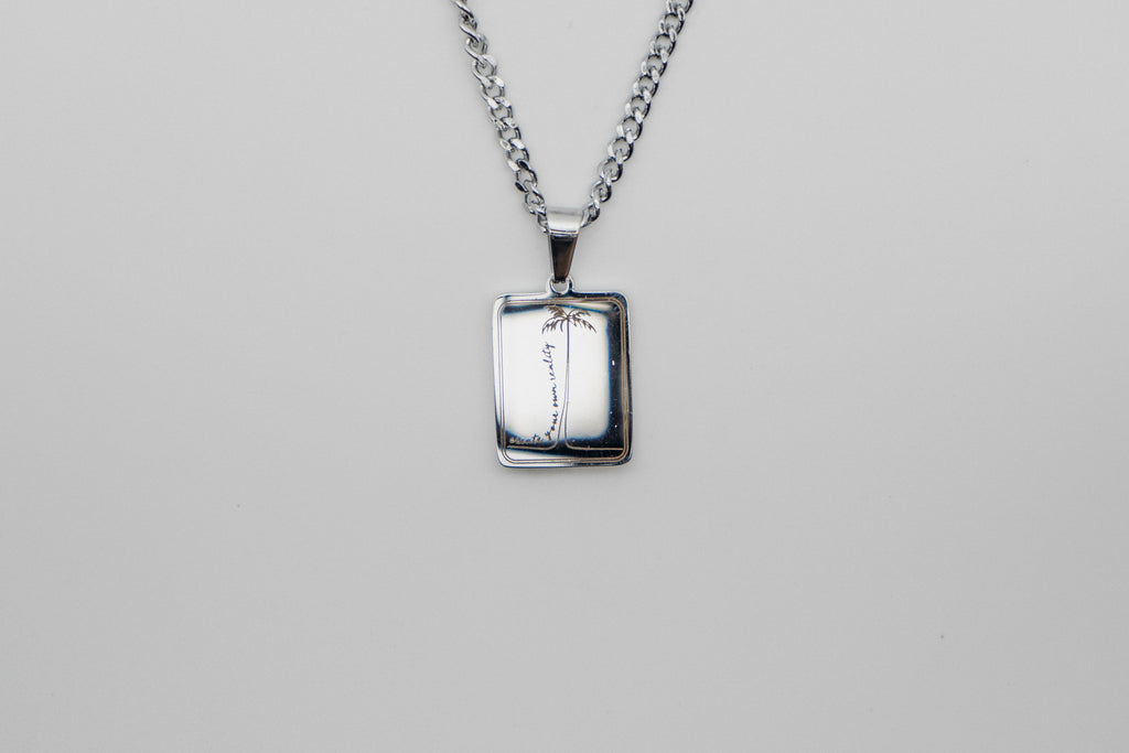 Palms Script Necklace - Silver necklace Midnight City Jewellery 