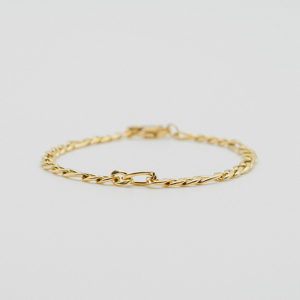 Figaro Bracelet - Gold bracelet Midnight City Jewellery 