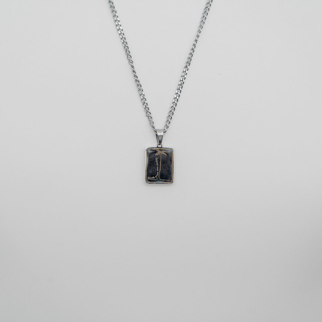 Palms Script Necklace - Silver necklace Midnight City Jewellery 