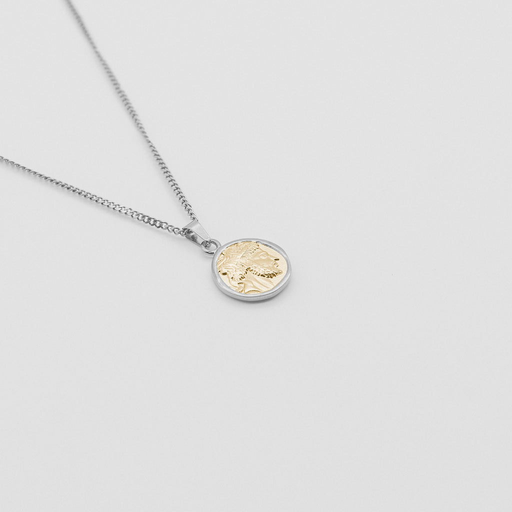 Zeus Two Tone Pendant Necklace - Silver necklace Midnight City Jewellery 