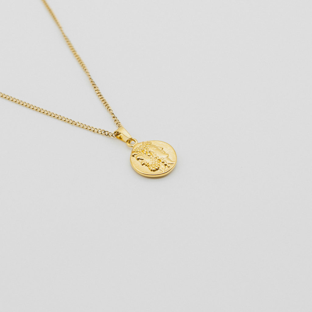 Face Off Pendant Necklace - Gold necklace Midnight City Jewellery 