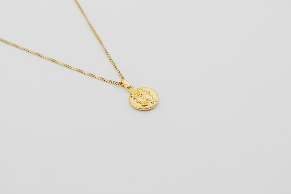 Face Off Pendant Necklace - Gold necklace Midnight City Jewellery 
