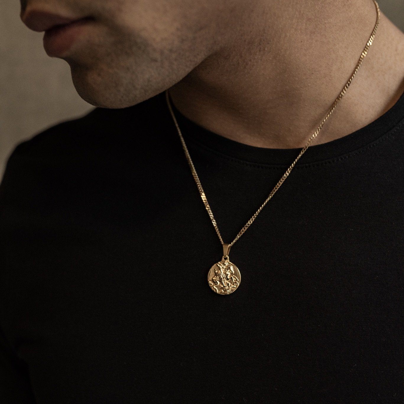 St George Pendant Necklace - Gold necklace Midnight City Jewellery 