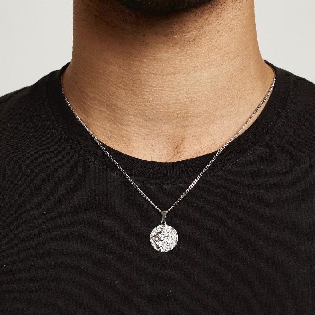 Lion Pendant Necklace - Silver necklace Midnight City Jewellery 